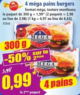 Norma Sévébis 4 méga pains burgers offre