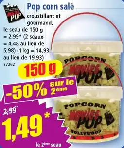 Norma Movies Pop Pop corn salé offre