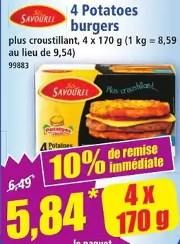 Norma SAVOURÉL Potatoes burgers offre