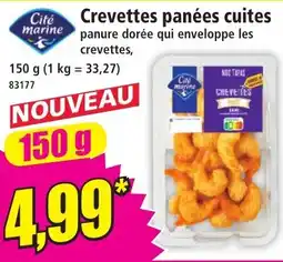 Norma Cité marine Crevettes panées cuites offre
