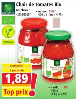 Norma BIO SONNE Chair de Tomates Bio offre