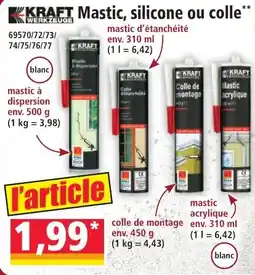 Norma KRAFT Mastic, silicone ou colle offre