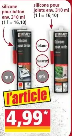 Norma KRAFT silicone pour joints offre