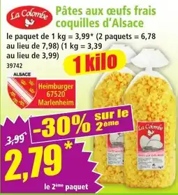 Norma La Colombe Pâtes aux œufs frais coquilles d'Alsace offre