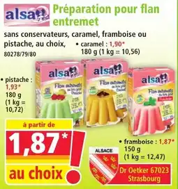 Norma alsa Préparation pour flan entremet offre