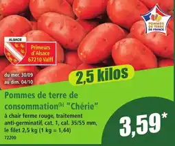 Norma Primeurs d'Alsace Pommes de terre de consommation(b) "Chérie" offre