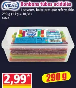 Norma VIDAL Bonbons tubes acidulés offre