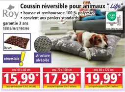Norma Roy Coussin réversible pour animaux "Life" offre