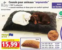 Norma Roy Coussin pour animaux "empreintes" offre