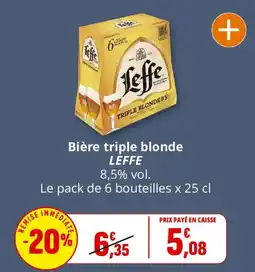 Coccinelle Supermarché LEFFE Bière triple blonde offre