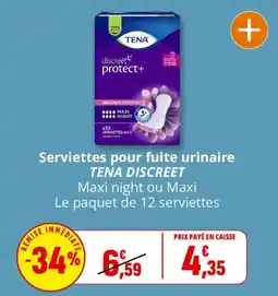 Coccinelle Supermarché TENA Serviettes pour fuite urinaire offre