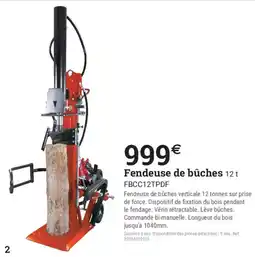 Espace emeraude Fendeuse de bûches 12 t offre