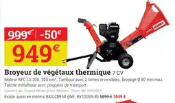 Espace emeraude KPC Broyeur de végétaux thermique offre