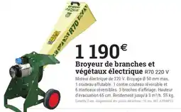 Espace emeraude NEGRI Broyeur de branches et végétaux électrique offre