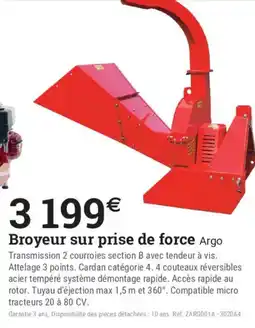 Espace emeraude Argo Broyeur sur prise de force offre