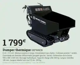 Espace emeraude EDEN PARC Dumper thermique offre