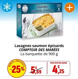 Coccinelle Supermarché COMPTOIR DES MARÉES Lasagnes saumon épinards offre
