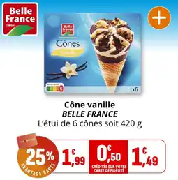 Coccinelle Supermarché Belle France Cônes Vanille offre