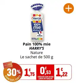 Coccinelle Supermarché HARRY'S Pain 100% mie Nature offre