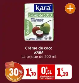 Coccinelle Supermarché KARA Crème de coco offre