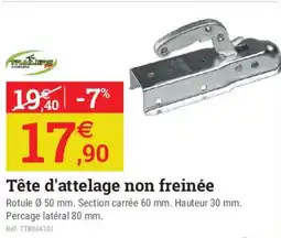 Espace emeraude TRAILERS Tête d'attelage non freinée offre