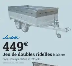 Espace emeraude Lider Jeu de doubles ridelles offre