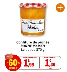 Coccinelle Supermarché BONNE MAMAN Confiture de pêches offre