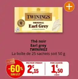 Coccinelle Supermarché TWININGS Thé noir Earl grey offre
