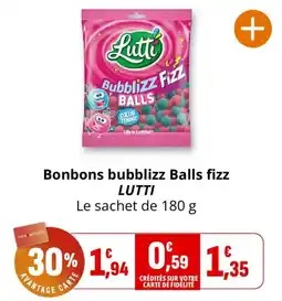 Coccinelle Supermarché LUTTI Bonbons bubblizz Balls fizz offre