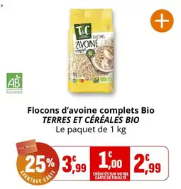 Coccinelle Express TERRES ET CÉRÉALES BIO Flocons d'avoine complets Bio offre