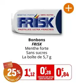 Coccinelle Supermarché FRISK Bonbons offre