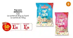 Coccinelle Supermarché menguy's Pop corn offre