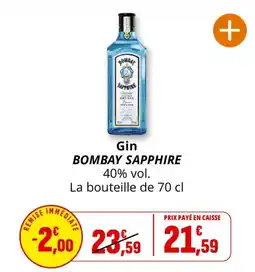 Coccinelle Supermarché BOMBAY SAPPHIRE Gin offre