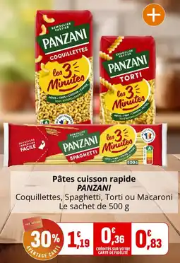 Coccinelle Supermarché PANZANI Pâtes cuisson rapide offre
