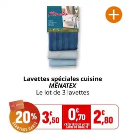 Coccinelle Supermarché MÉNATEX Lavettes spéciales cuisine offre