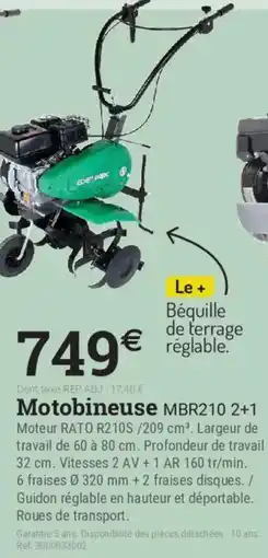 Espace emeraude EDEN PARK Motobineuse MBR210 offre