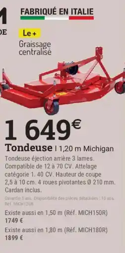 Espace emeraude Michigan Tondeuse 1,20 m offre