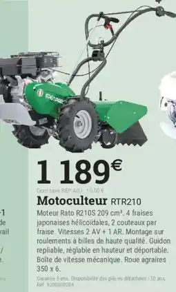 Espace emeraude EDENPAR Motoculteur RTR210 offre