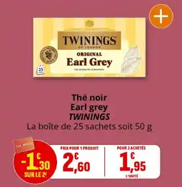 Coccimarket TWININGS Thé noir Earl grey offre