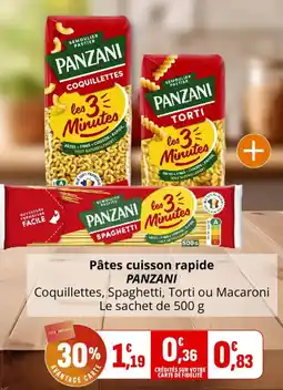 Coccinelle Express PANZANI Pâtes cuisson rapide offre