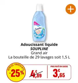 Coccinelle Supermarché Soupline Adoucissant liquide offre
