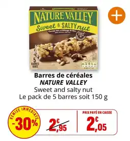 Coccinelle Supermarché Nature valley barres de céréales offre