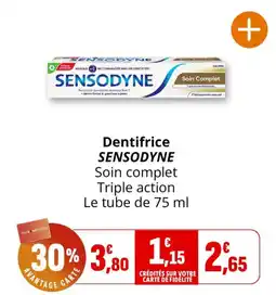 Coccinelle Express SENSODYNE Dentifrice Soin complet offre