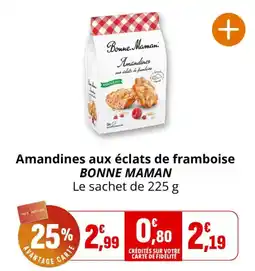 Coccimarket BONNE MAMAN Amandines aux éclats de framboise offre