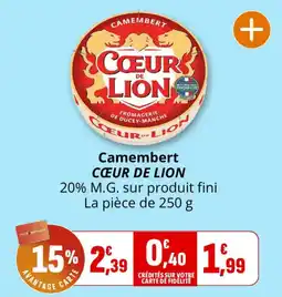 Coccimarket Cœur de Lion Camembert offre