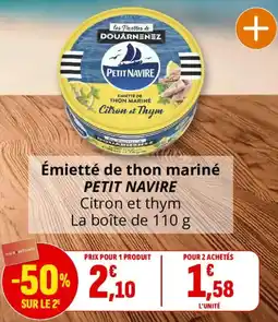 Coccinelle Supermarché PETIT NAVIRE Émietté de thon mariné offre