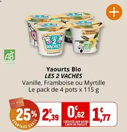 Coccimarket LES 2 VACHES Yaourts Bio offre