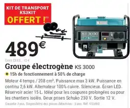 Espace emeraude KS3KIT Groupe électrogène KS 3000 offre