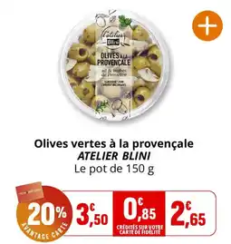 Coccimarket ATELIER BLINI Olives vertes à la provençale offre