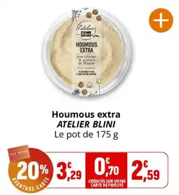 Coccimarket ATELIER BLINI Houmous extra offre